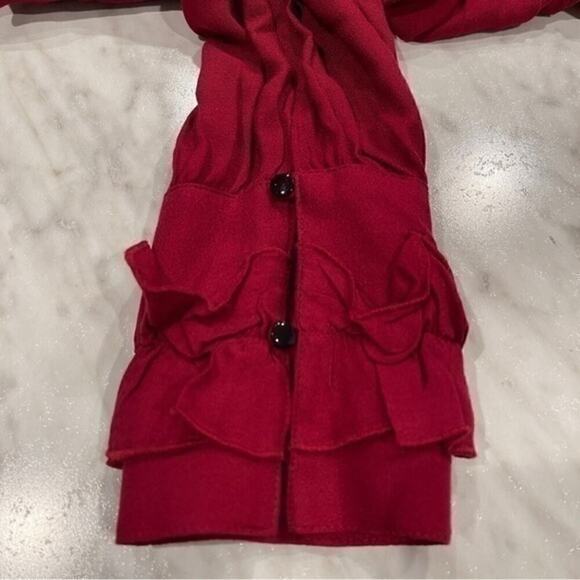 IRO Dress Hanie Red Wine Burgundy Cold Shoulder Ruffle Festival‎ Event NWT $400 - Picture 13 of 15